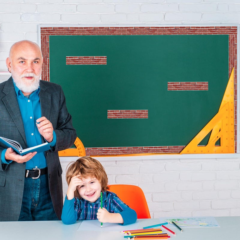 BeYumi Red Brick Border Trim - 65ft Christmas Red Brick Straight Rolled Border Trim Christmas Themed Back to School Rustic Faux Wall Bulletin Board School Classroom Party Office Chalkboard Decoration - Image 3